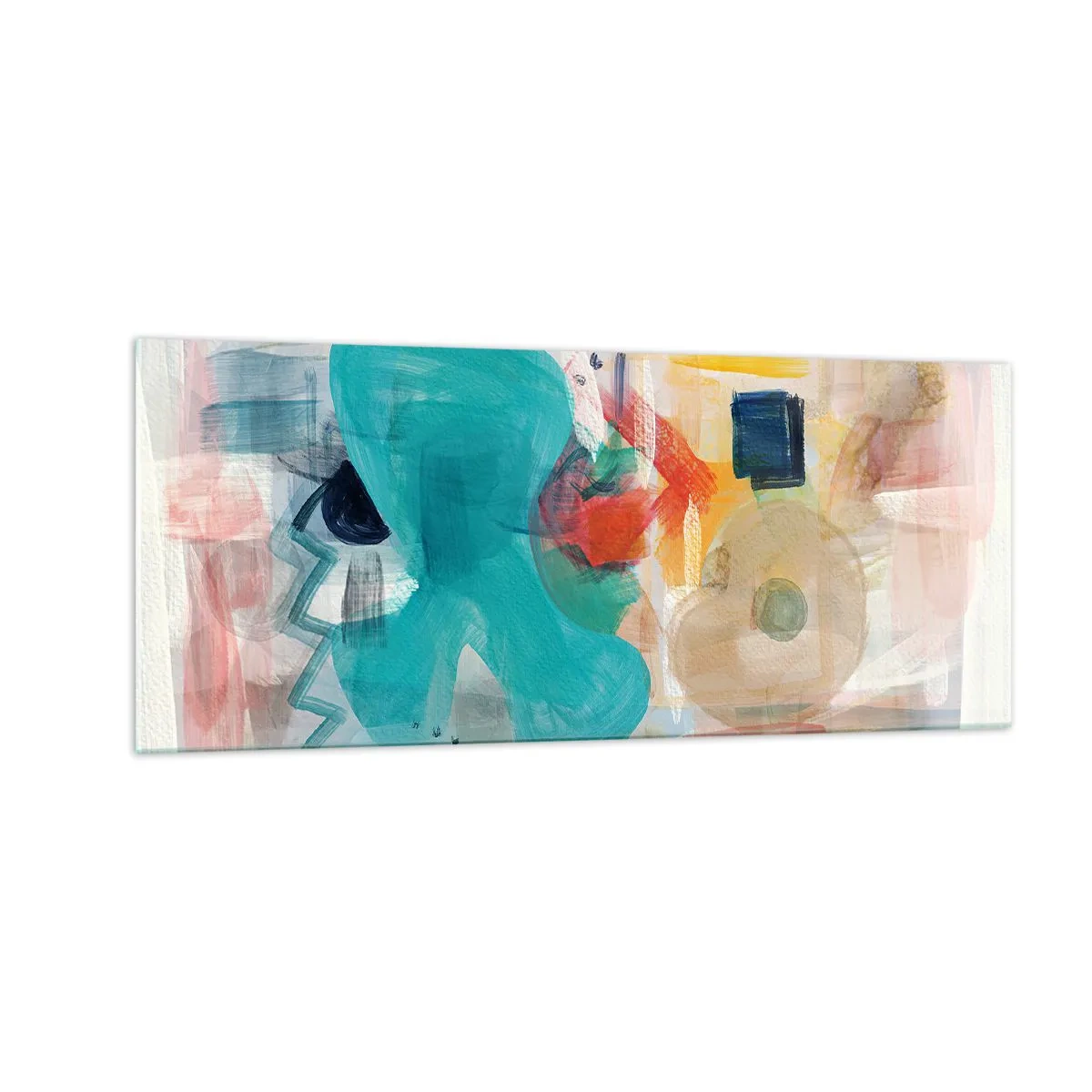 Glastavla - Bild på glas - Ett färgglatt spel - 100x40 cm