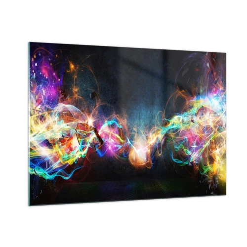 Glastavla - Bild på glas - Glatt mot mörkret - 100x70 cm