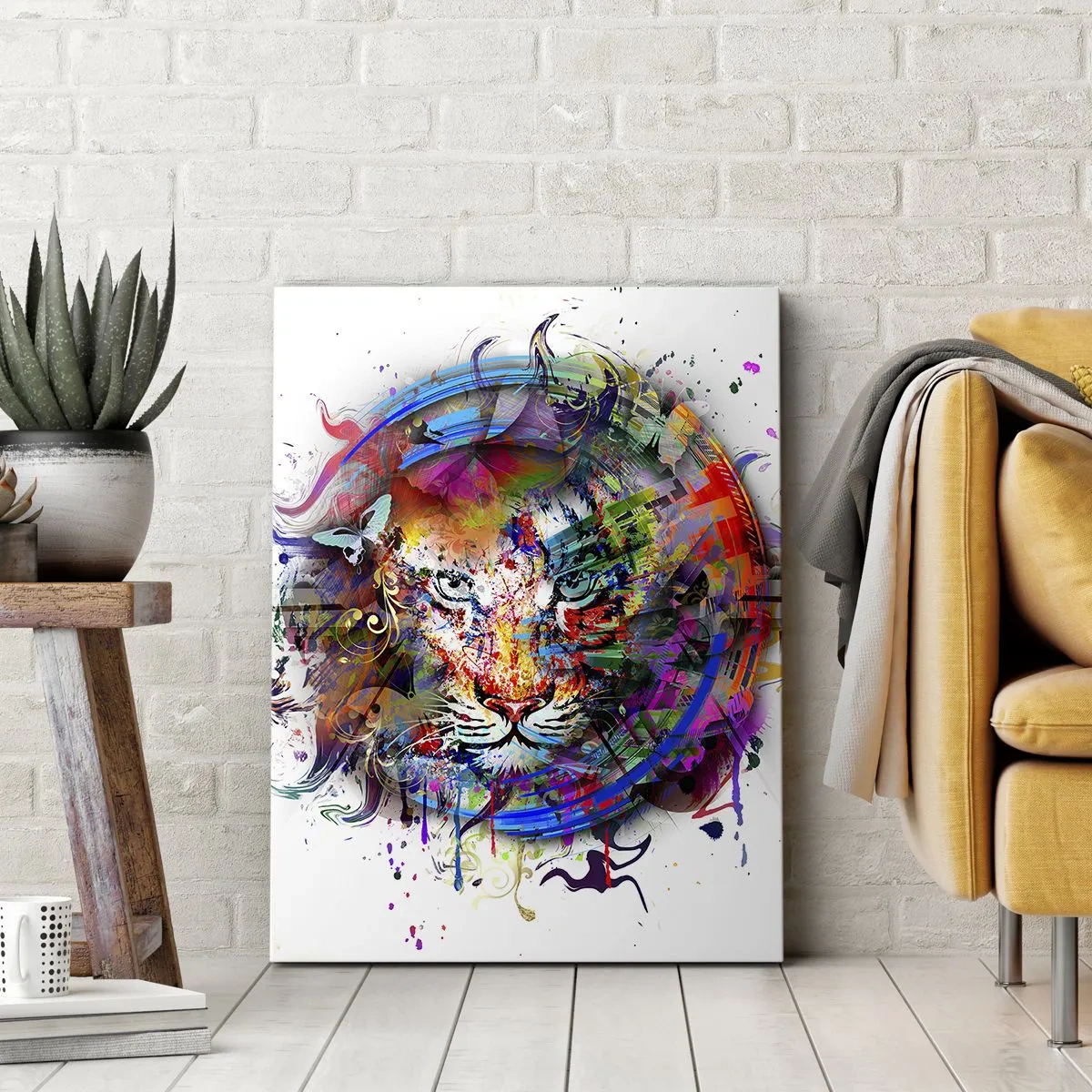 Canvastavla - Bild på duk - Lurar bakom regnbågen - 65x120 cm