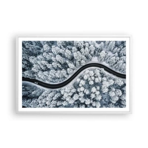 Affisch i vit ram - Genom vinterskogen - 91x61 cm