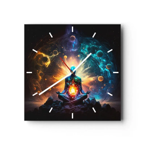 Väggklocka - Klocka på glas - Kosmisk stillhet - 30x30 cm