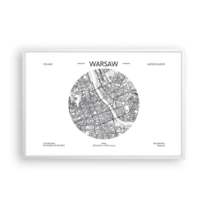 Affisch i vit ram - Warszawas anatomi - 91x61 cm