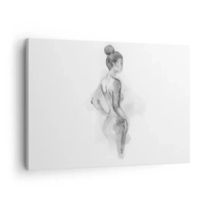 Canvastavla - Bild på duk - Akvarell skiss av en kvinnlig silhuett - 70x50cm - Vacker som målandet - Modern väggdekoration för vardagsrum och sovrum ARTTOR