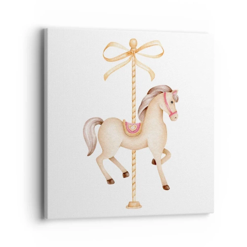 Canvastavla - Bild på duk - Med en graciös trav - 40x40 cm
