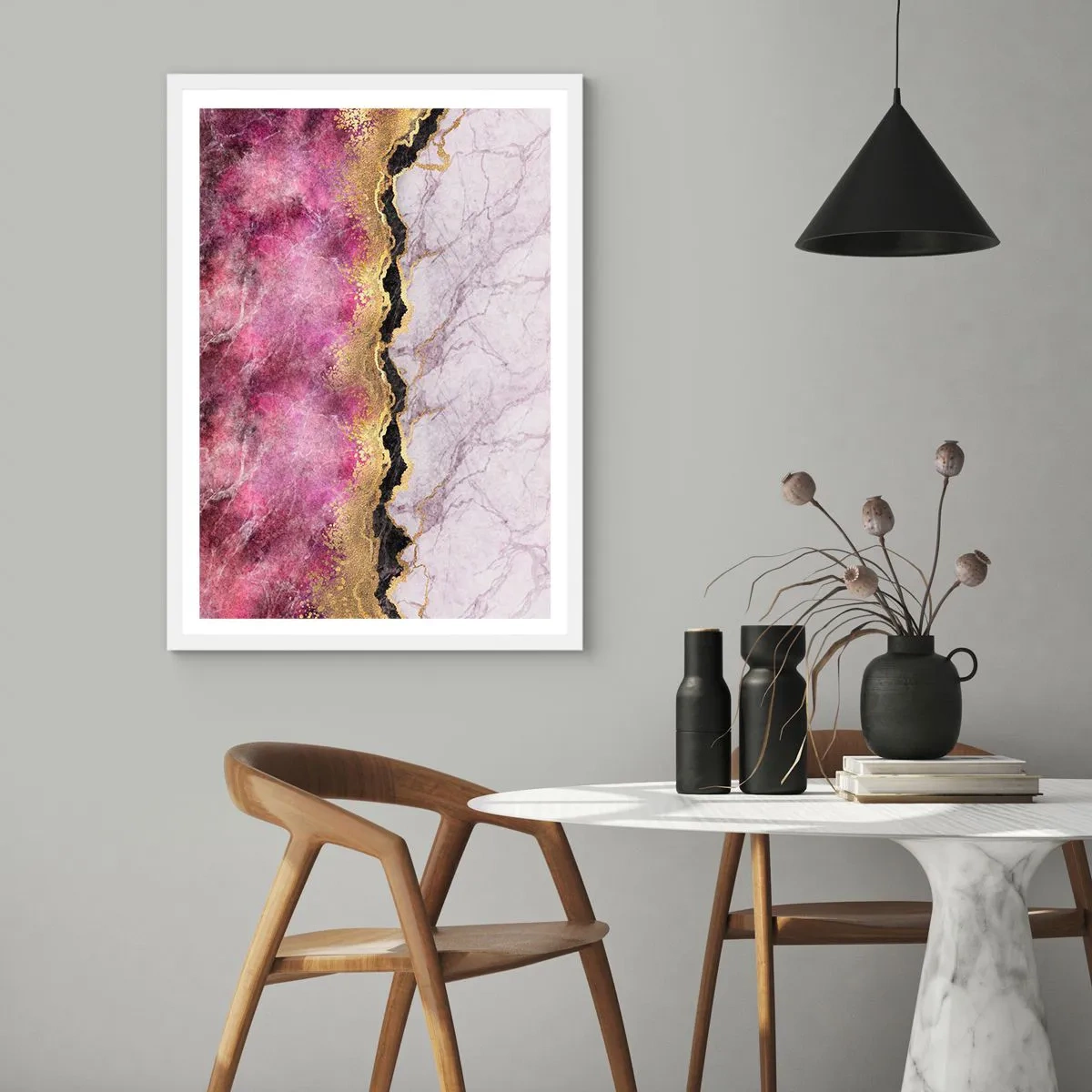 Affisch i vit ram - På gränsen - 30x40 cm