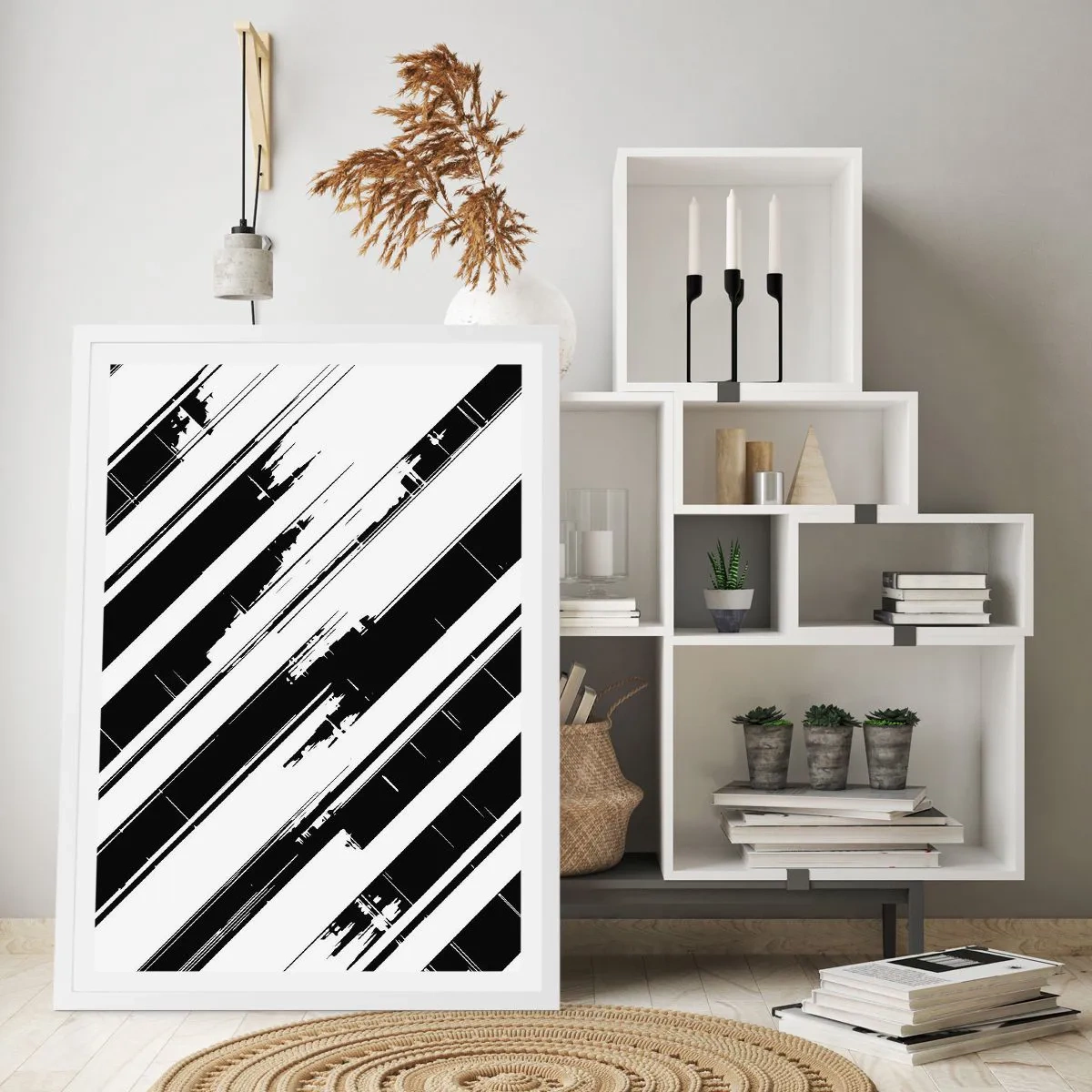 Affisch i vit ram - Intensiv och dynamisk komposition - 40x50 cm