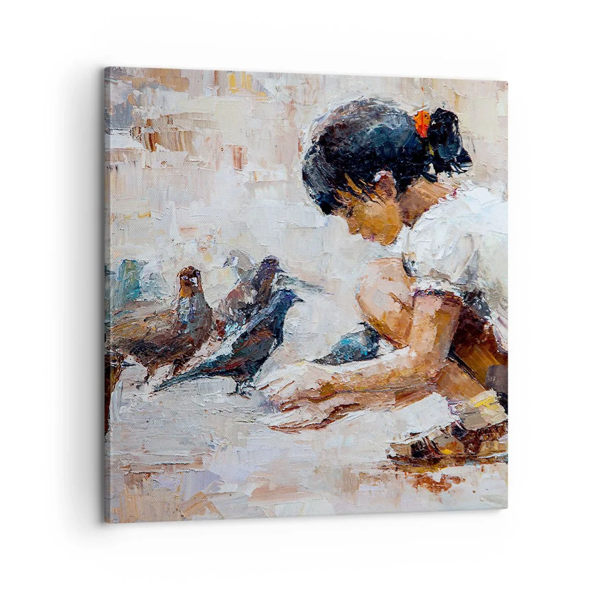 Canvastavla - Bild på duk - Minst och gulligast - 60x60 cm
