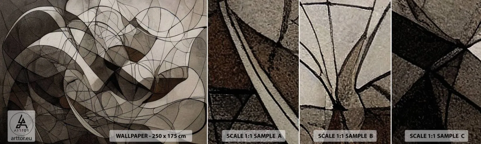 Provbit av självhäftande fototapet Deluxe Sticker - Cirkulation av jordens färger - Bit, Samtida, Krita - 100x30 cm