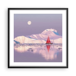 Affisch i svart ram - Seglens glöd, isens kyla - 50x50 cm