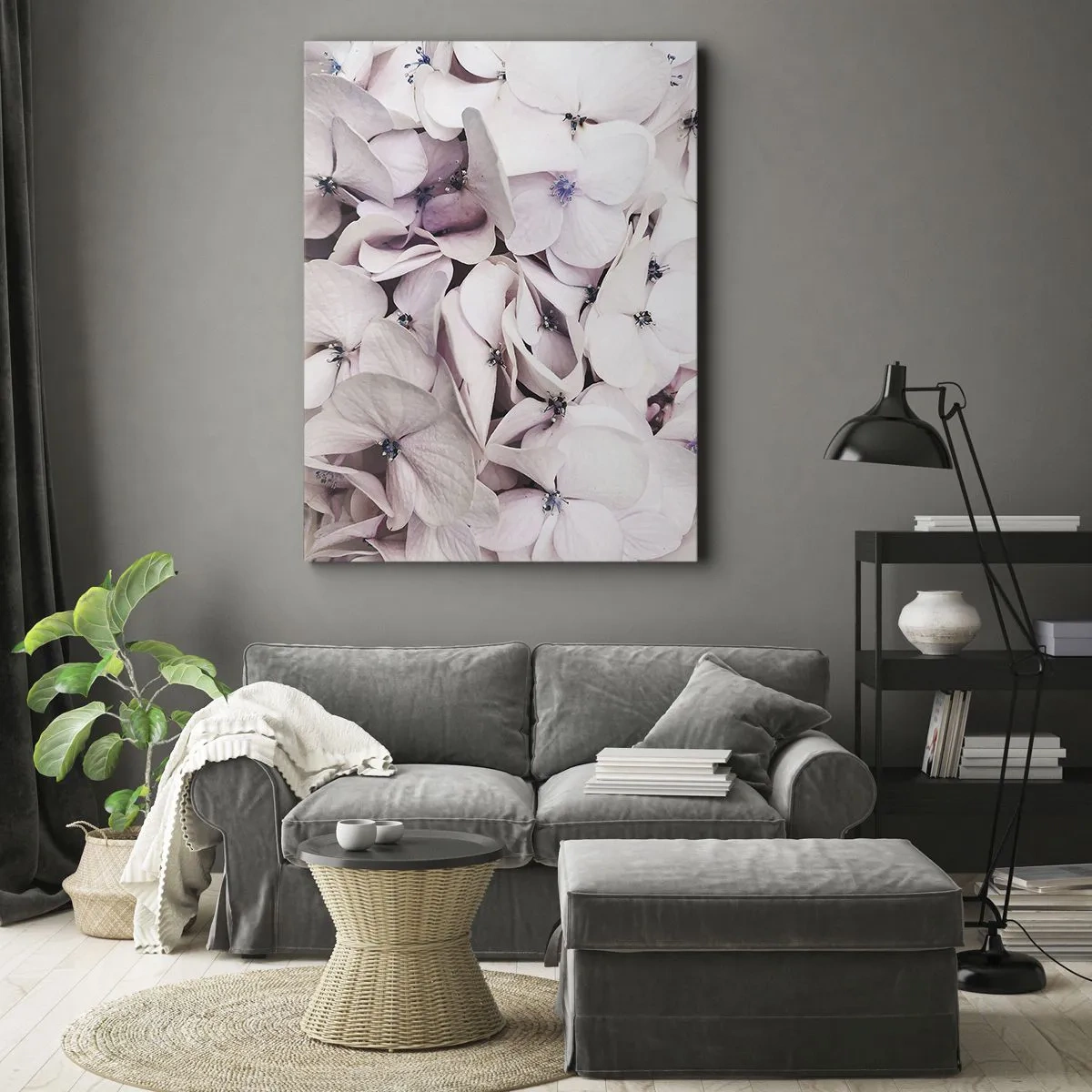 Canvastavla - Bild på duk - I en flod av blommor - 70x100 cm