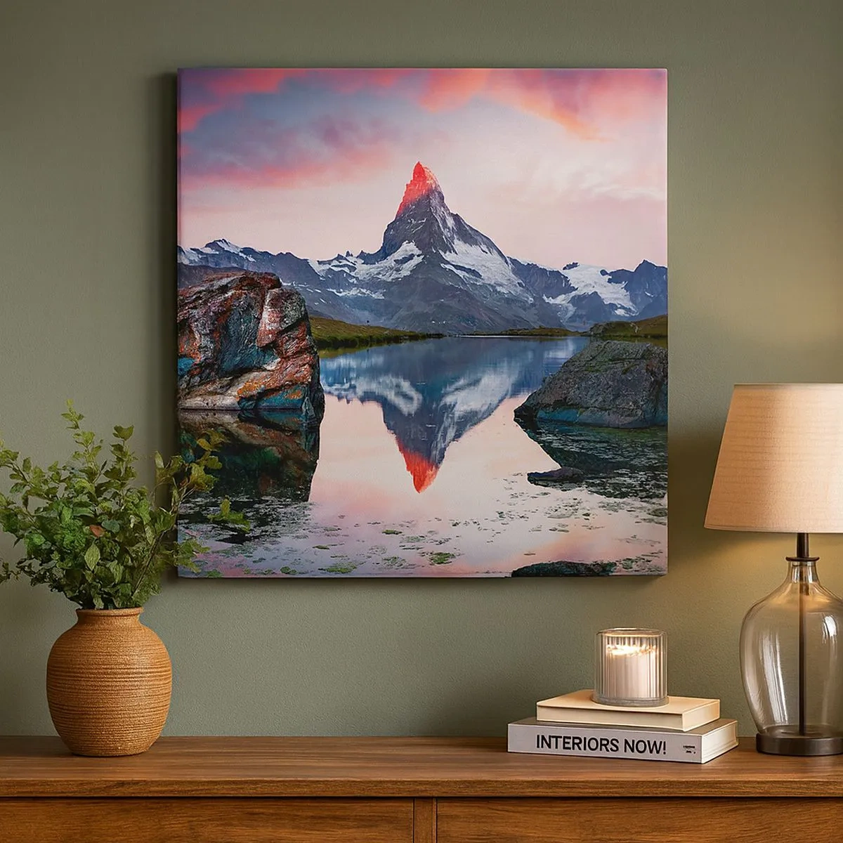 Canvastavla - Bild på duk - Bergens hjärta är hett - 30x30 cm