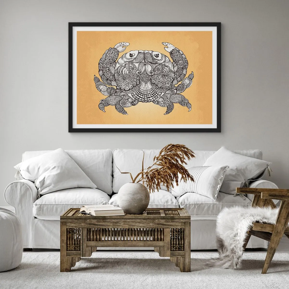 Affisch i svart ram - Herr Krabba berättar - 70x50 cm
