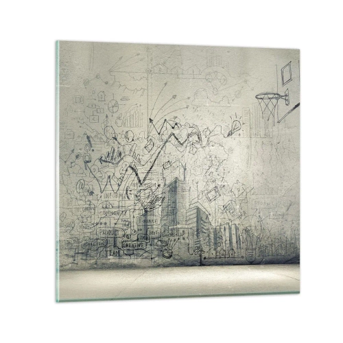 Glastavla - Bild på glas - Mitt underbara stadsliv - 60x60 cm