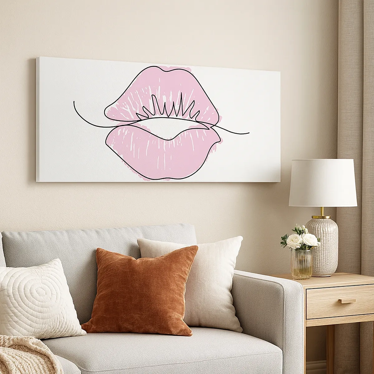 Canvastavla - Bild på duk - Redo att kyssas? - 30x30 cm