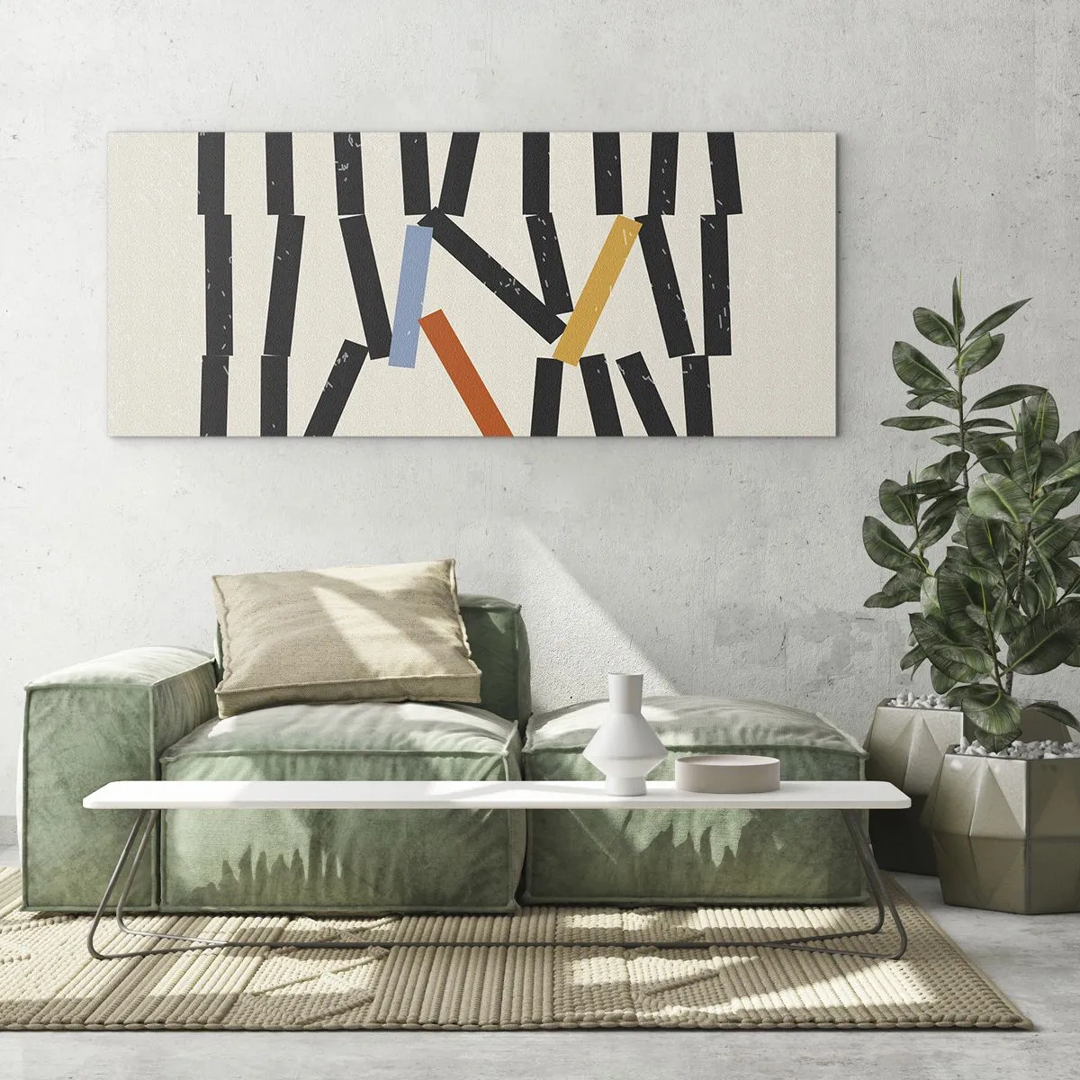 Glastavla - Bild på glas - Domino - komposition - 100x40 cm