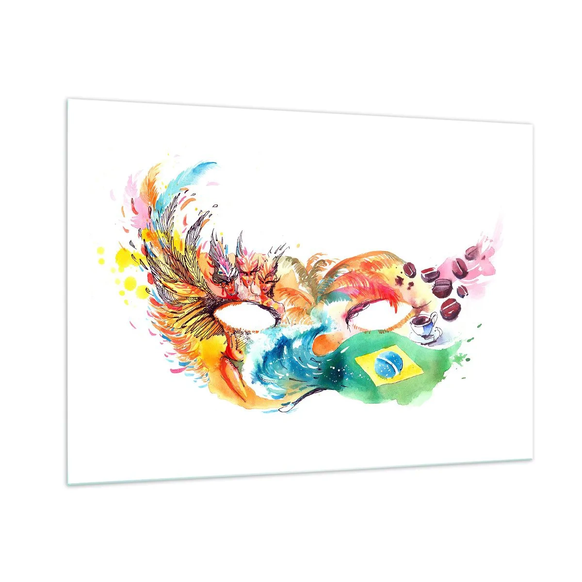 Glastavla - Bild på glas - Brasilien hälsar välkommen med samba - 100x70 cm