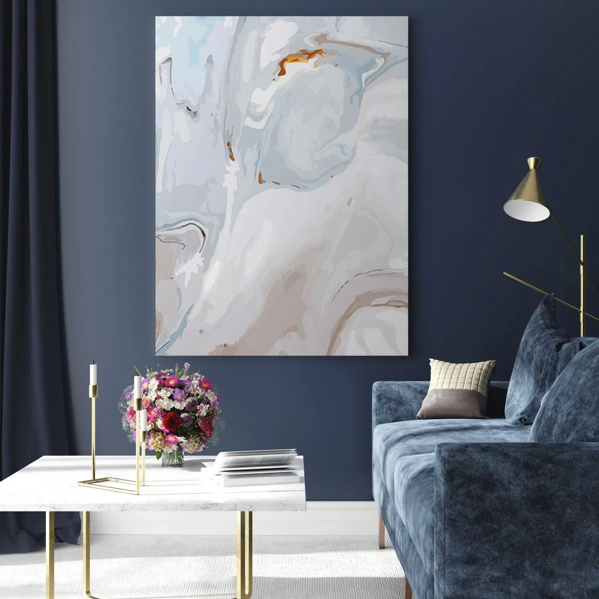 Glastavla - Bild på glas - Utbuktande vithet - 70x100 cm