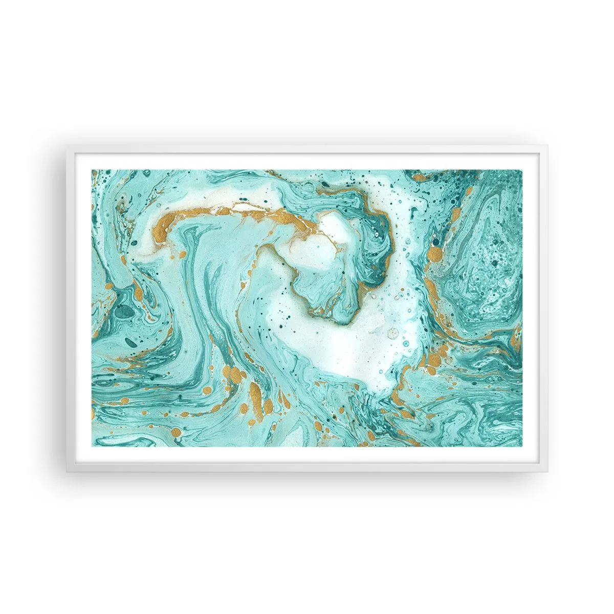 Affisch i vit ram - Under stora vågen från Edo-tiden - 91x61 cm