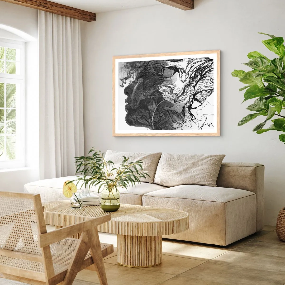 Affisch i ram av ljusek - Tilltrasslad i drömmarna - 100x70 cm