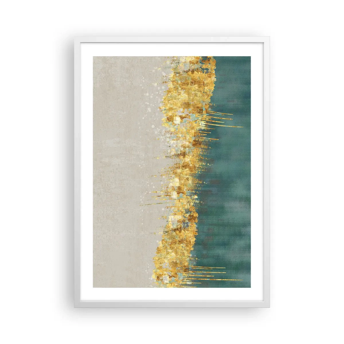 Affisch i vit ram - Den gyllene gränsen - 50x70 cm