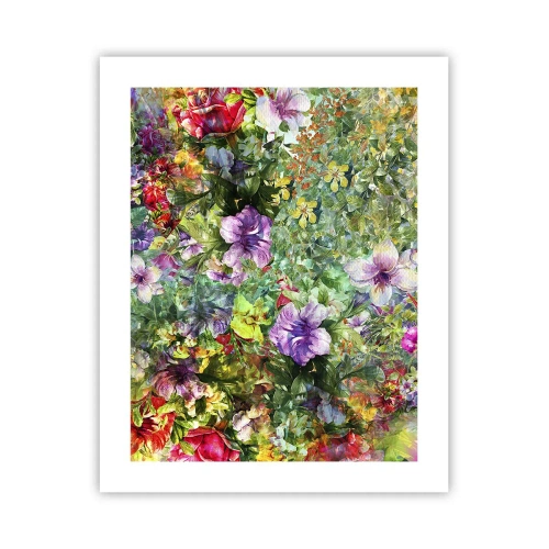 Affisch - Ta en dopp i blommorna - 40x50 cm