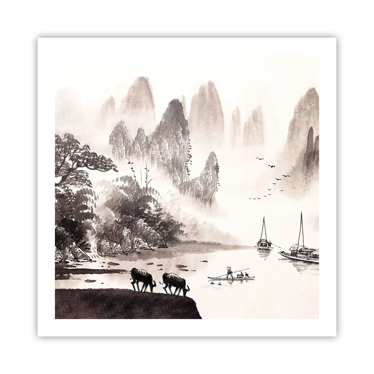 Affisch - Österns exotiska vardag - 60x60 cm