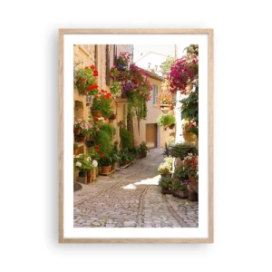 Affisch i ram av ljusek - I blommornas flod - 50x70 cm