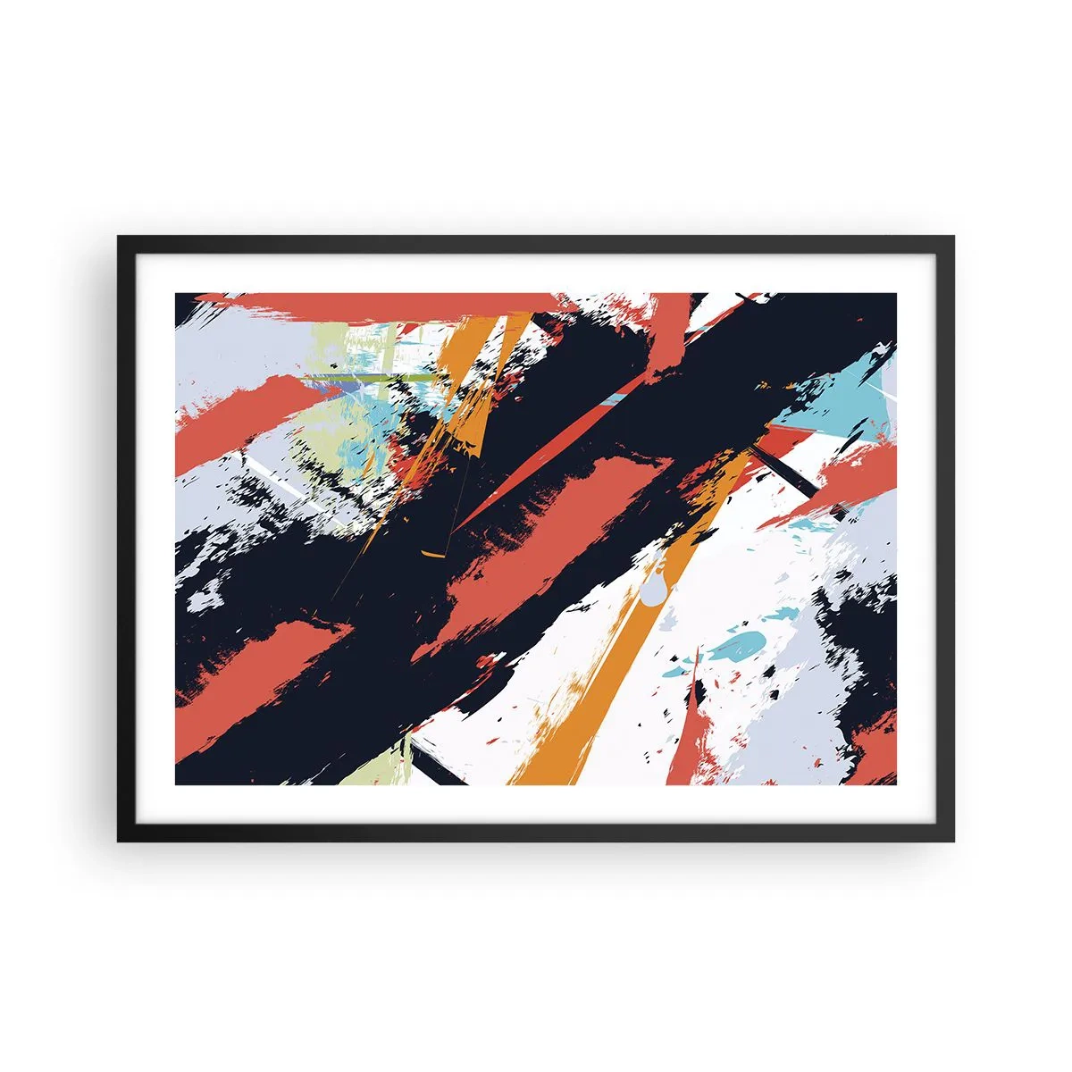 Affisch i svart ram - Dynamisk komposition - 70x50 cm