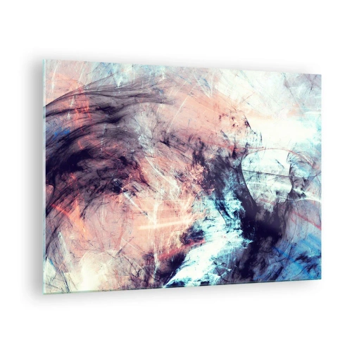 Glastavla - Bild på glas - En abstrakt blandning av färger i pastell och mörka toner. - 70x50cm - Känn vinden - Modern väggdekoration för vardagsrum och sovrum ARTTOR