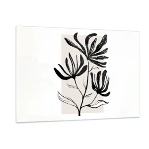 Glastavla - Bild på glas - Skiss för ett herbarium - 120x80 cm