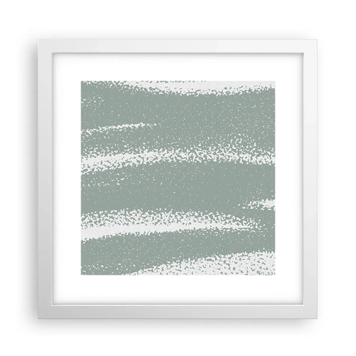 Affisch i vit ram - Abstraktion i vinterstämning - 30x30 cm