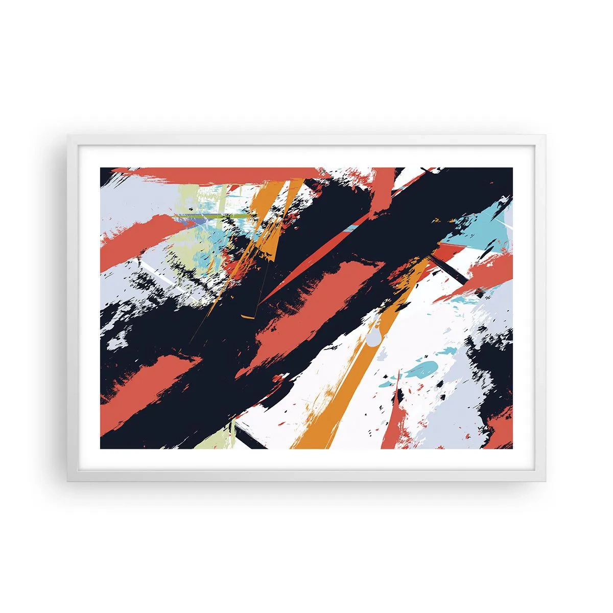 Affisch i vit ram - Dynamisk komposition - 70x50 cm