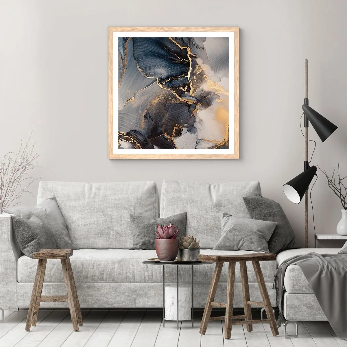 Affisch i ram av ljusek - En stens liv - 50x50 cm