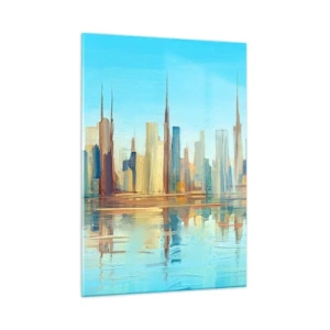 Glastavla - Bild på glas - Solig metropol - 50x70 cm