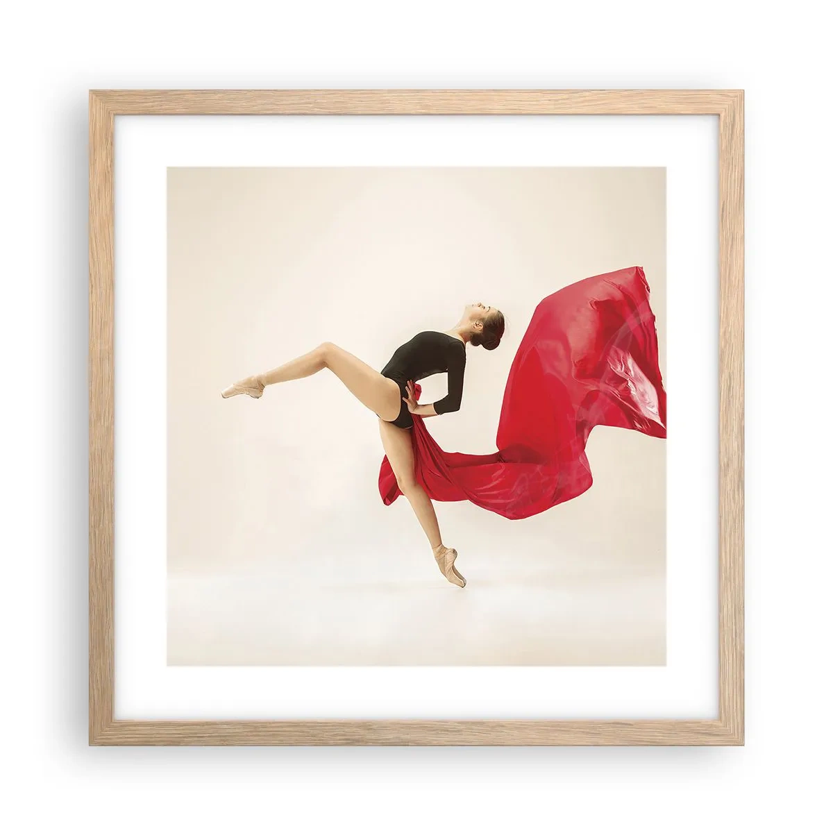 Affisch i ram av ljusek - Röd och svart - 40x40 cm
