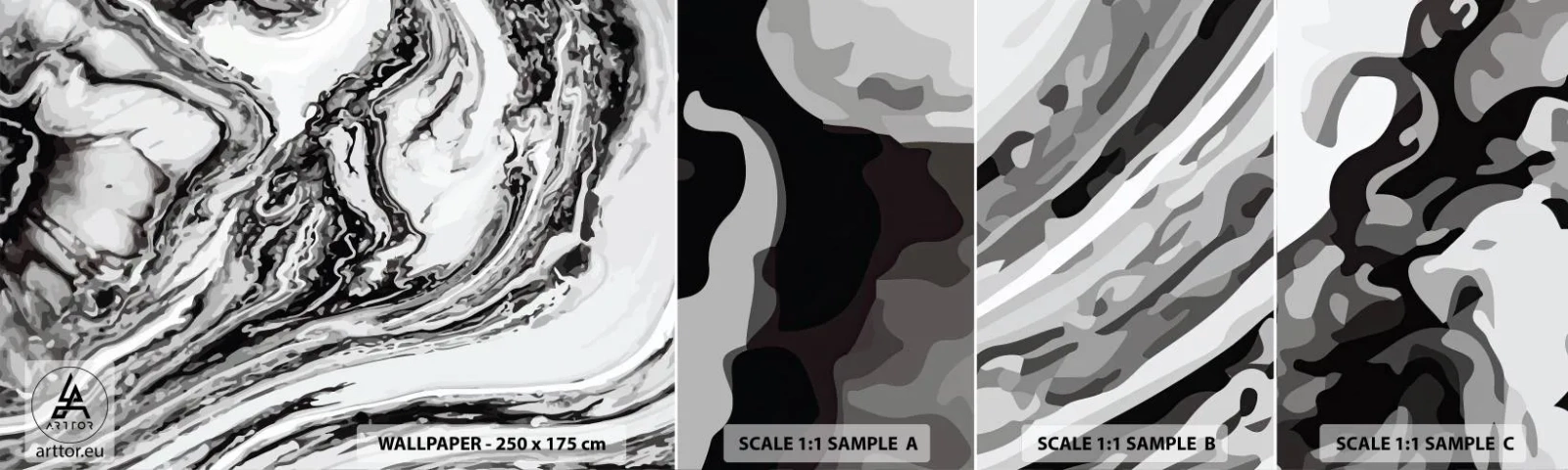 Fototapet Prov Standard Eco - I början var det kaos - Abstraktion, Bit, Modernt mönster - 100x30 cm
