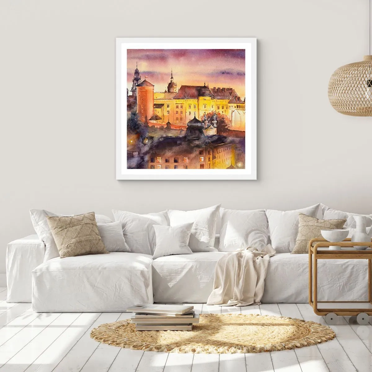 Affisch i vit ram - En historia och en berättelse - 40x40 cm