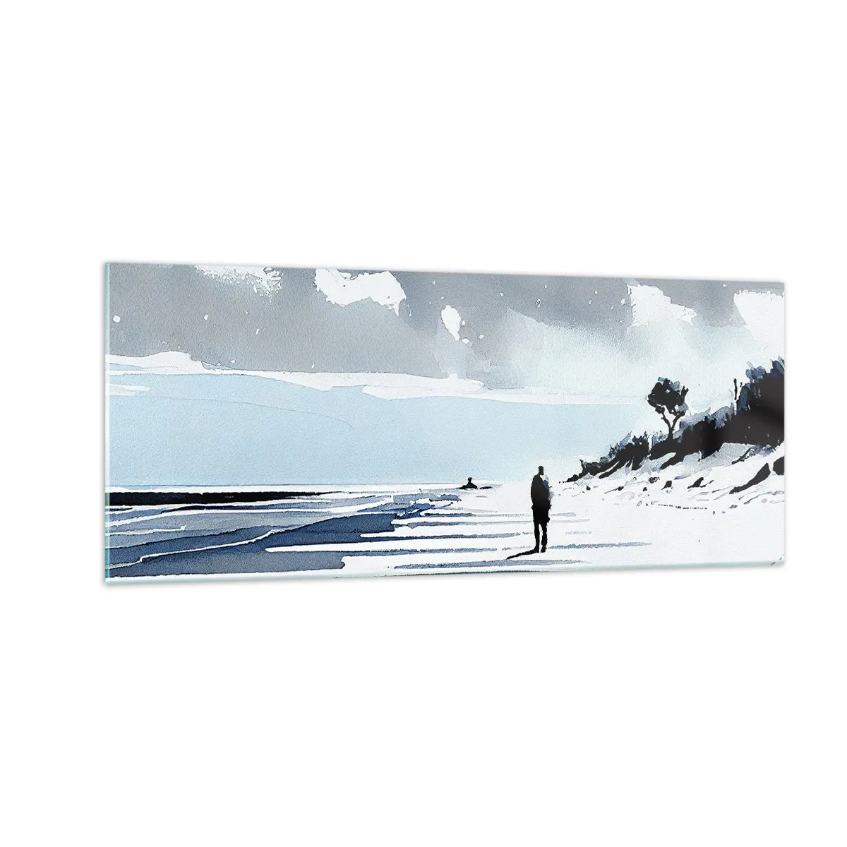 Glastavla - Bild på glas - Ensam - 100x40 cm