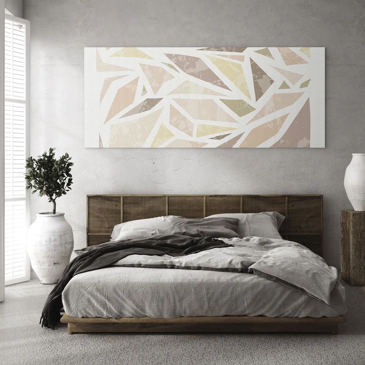 Glastavla - Bild på glas - Komposition av färgat glas - 100x40 cm