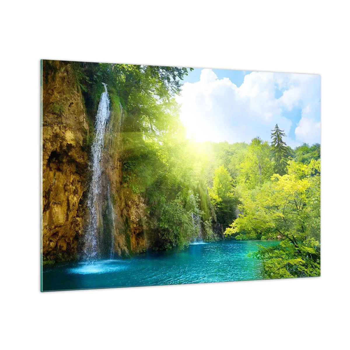 Glastavla - Bild på glas - Det måste vara Eden - 100x70 cm