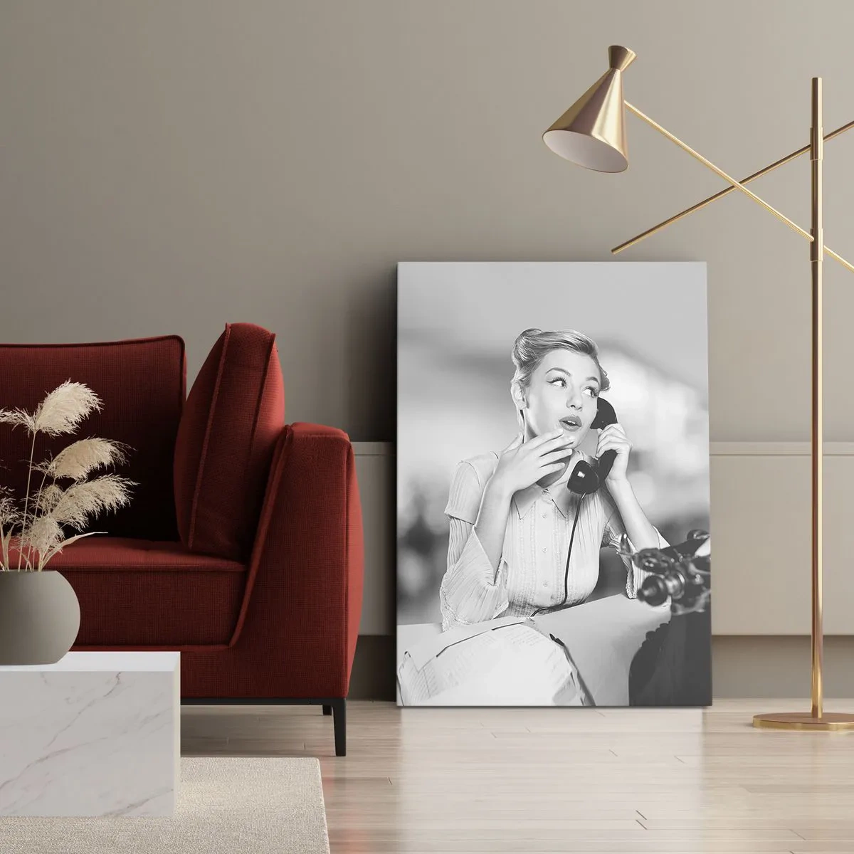 Canvastavla - Bild på duk - Hallå, tillbaka till 50-talet. - 55x100 cm