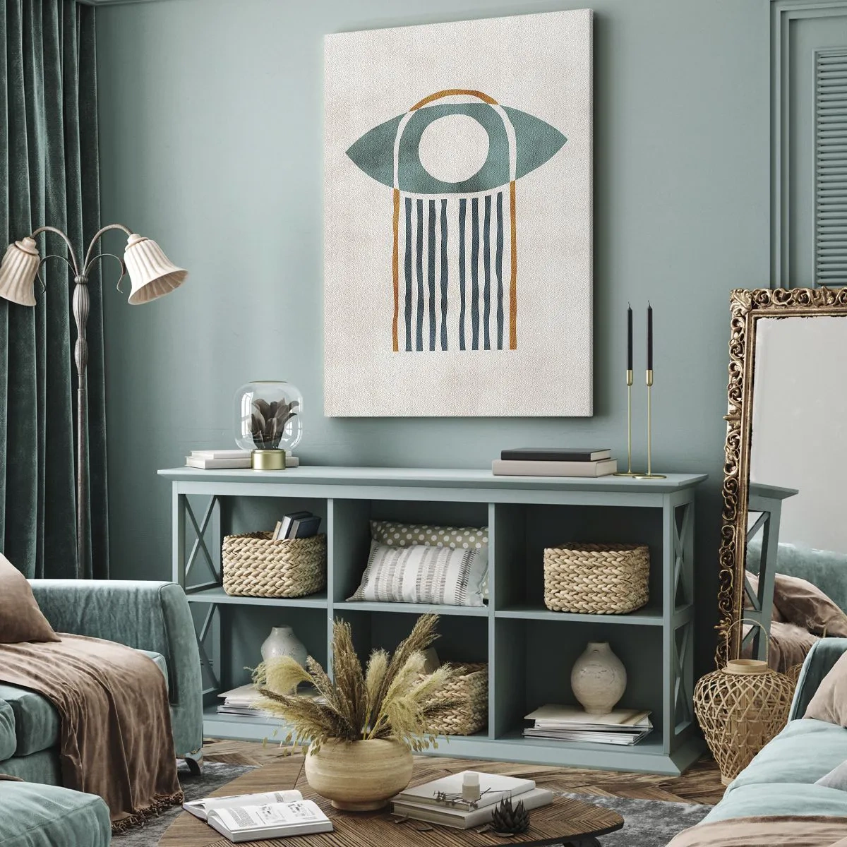 Canvastavla - Bild på duk - Tecken och ritualer - 55x100 cm