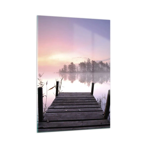 Glastavla - Bild på glas - Ur liljedimman... - 50x70 cm