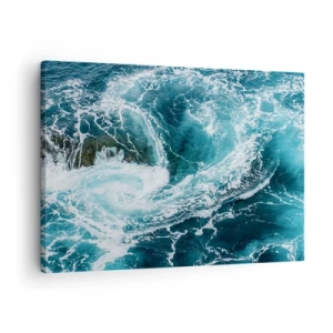 Canvastavla - Bild på duk - Dynamisk havsvirvel - 70x50cm - Porten till jordens inre - Modern väggdekoration för vardagsrum och sovrum ARTTOR