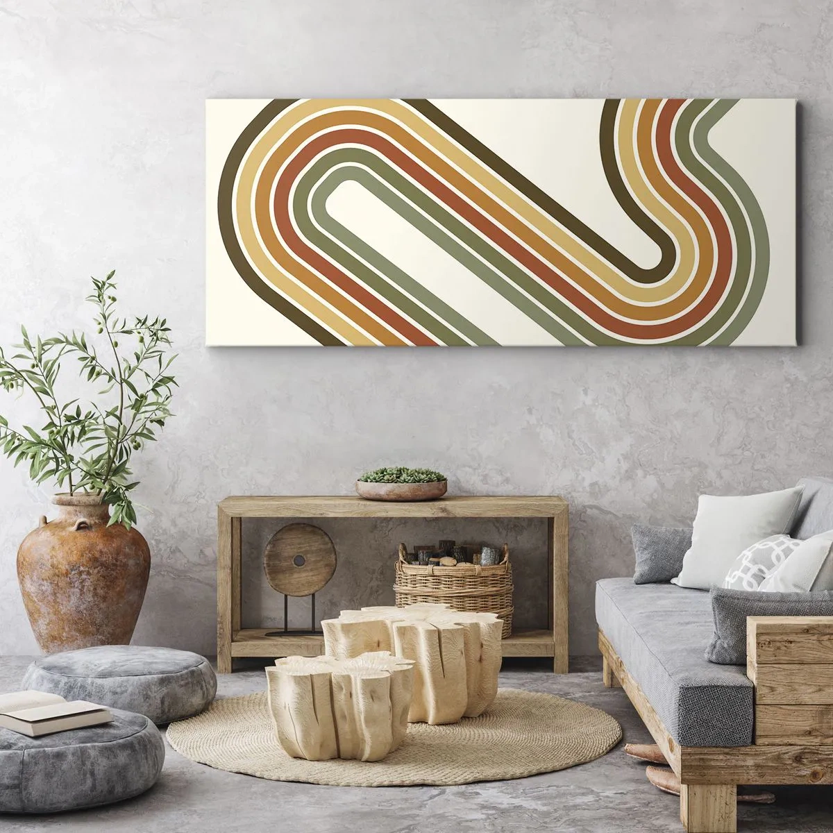Canvastavla - Bild på duk - Zig-zack mot målet - 90x30 cm
