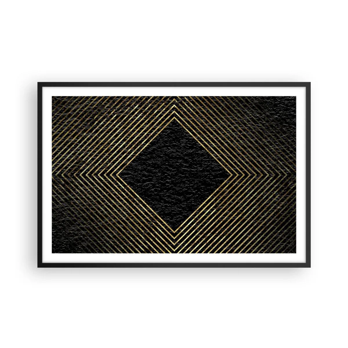 Affisch i svart ram - Geometri i glamourstil - 91x61 cm