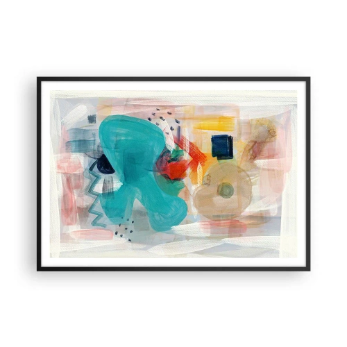 Affisch i svart ram - Ett färgglatt spel - 100x70 cm