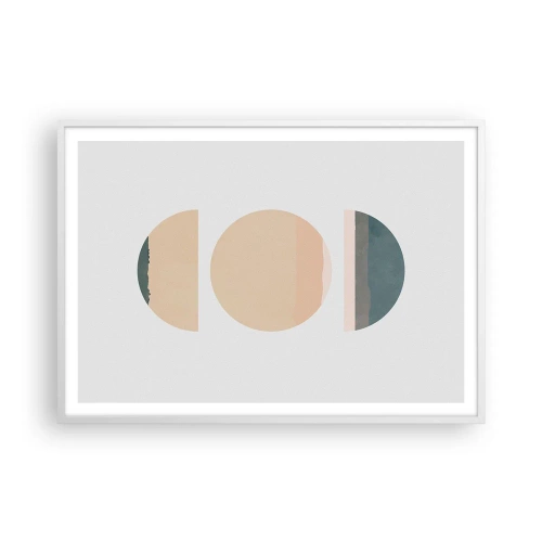 Affisch i vit ram - Hjul efter hjul - 100x70 cm