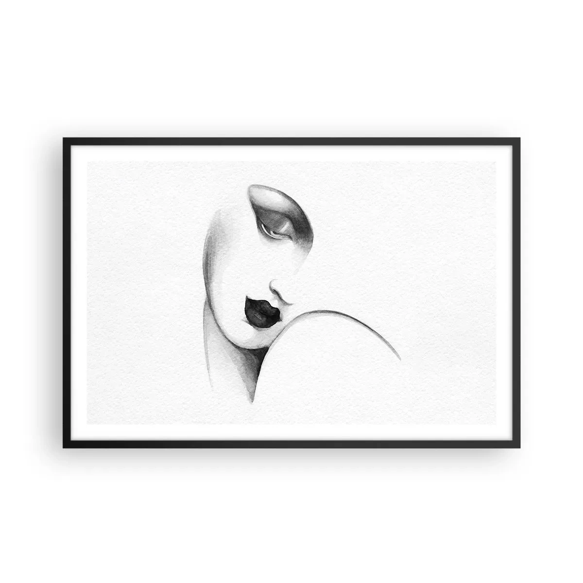 Affisch i svart ram - I Łempickas stil - 91x61 cm