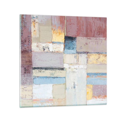 Glastavla - Bild på glas - Geometrins lugn - 60x60 cm